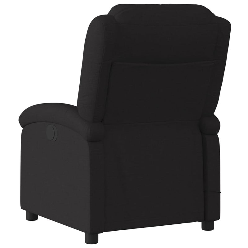 vidaXL Massage Recliner Chair Black Fabric