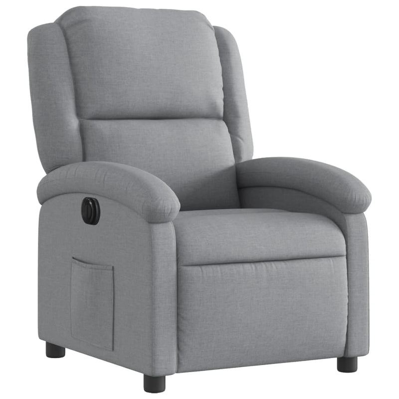 vidaXL Electric Recliner Chair Light Grey Fabric