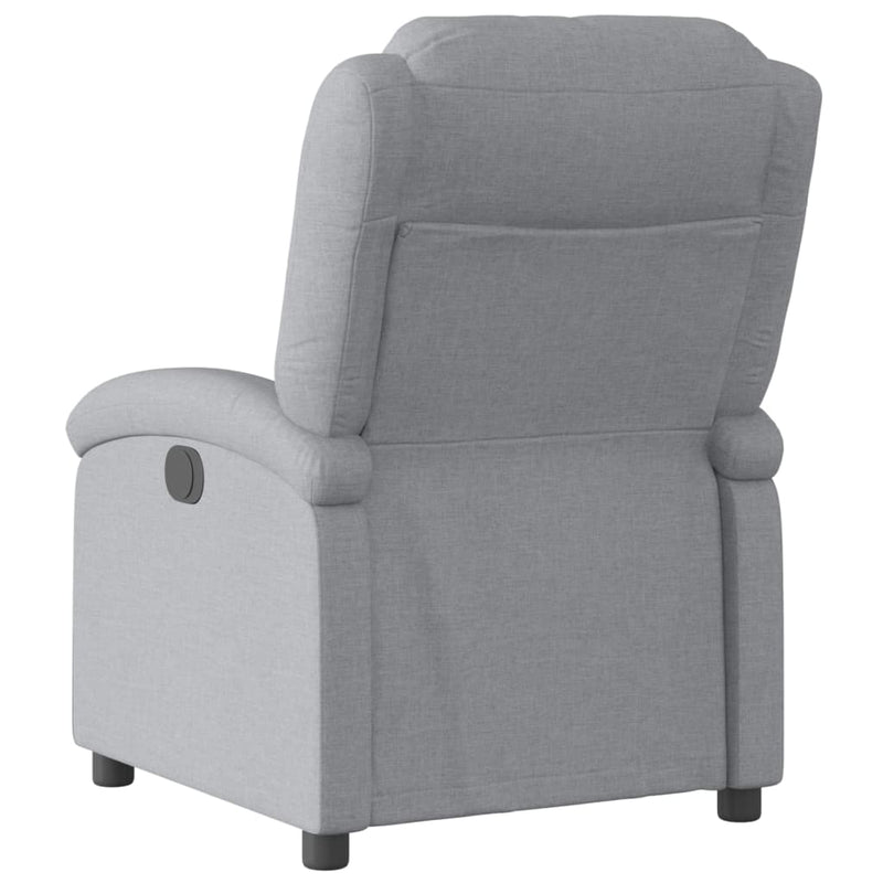 vidaXL Electric Recliner Chair Light Grey Fabric