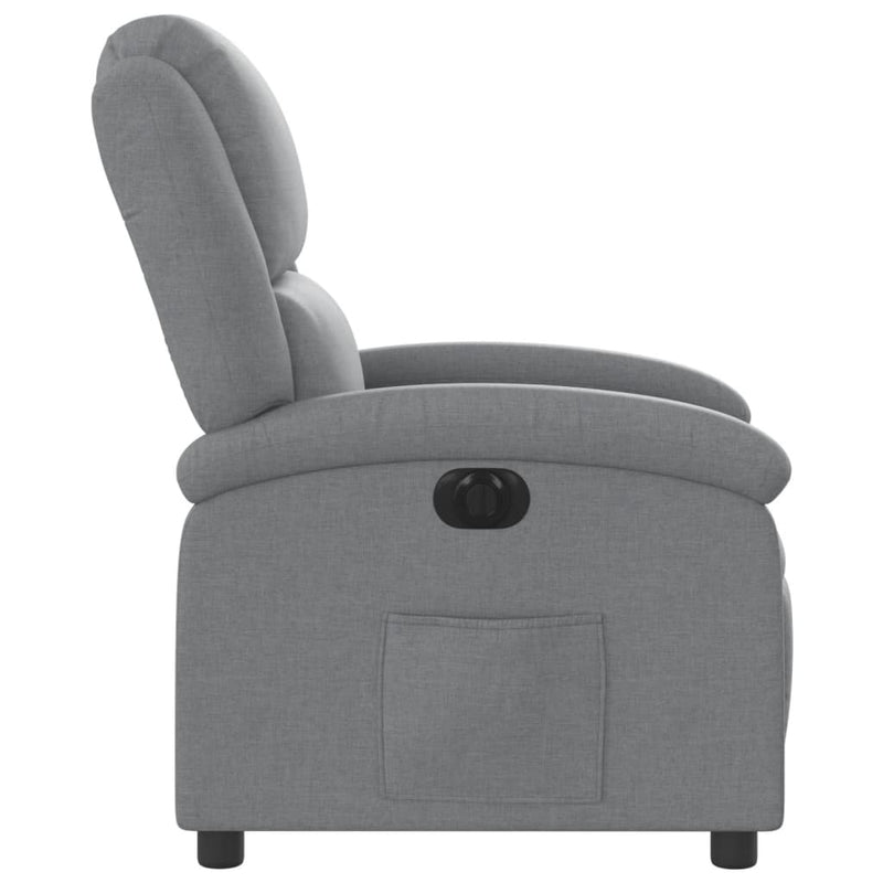 vidaXL Electric Recliner Chair Light Grey Fabric