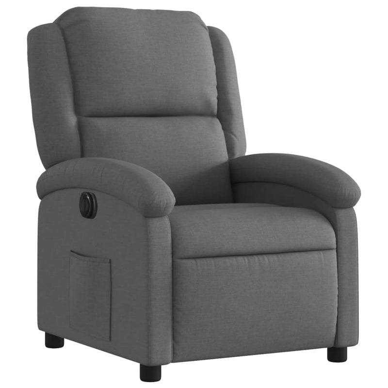 vidaXL Electric Recliner Chair Dark Grey Fabric