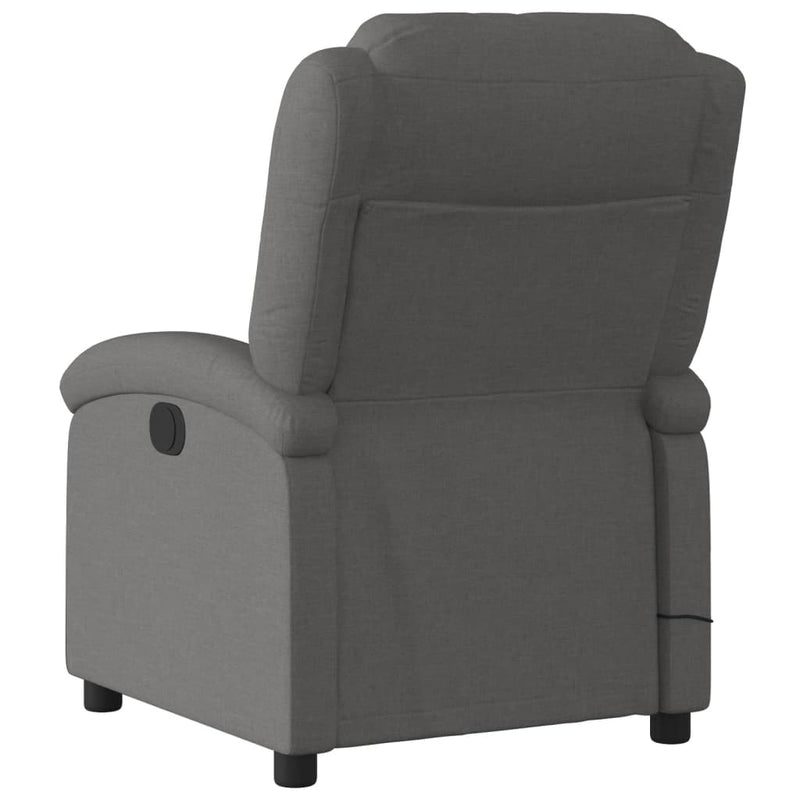 vidaXL Electric Massage Recliner Chair Dark Grey Fabric