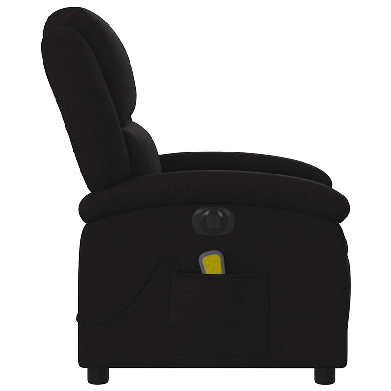 vidaXL Electric Massage Recliner Chair Black Fabric