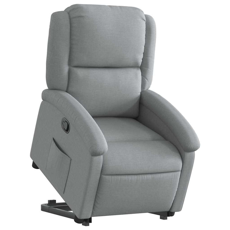 vidaXL Stand up Recliner Chair Light Grey Fabric
