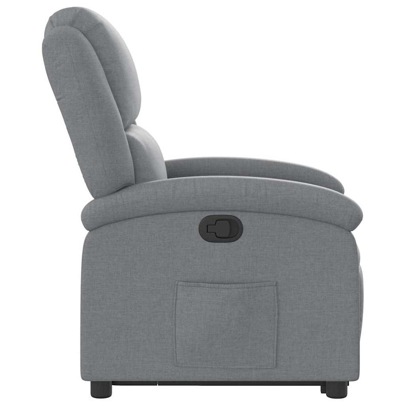 vidaXL Stand up Recliner Chair Light Grey Fabric