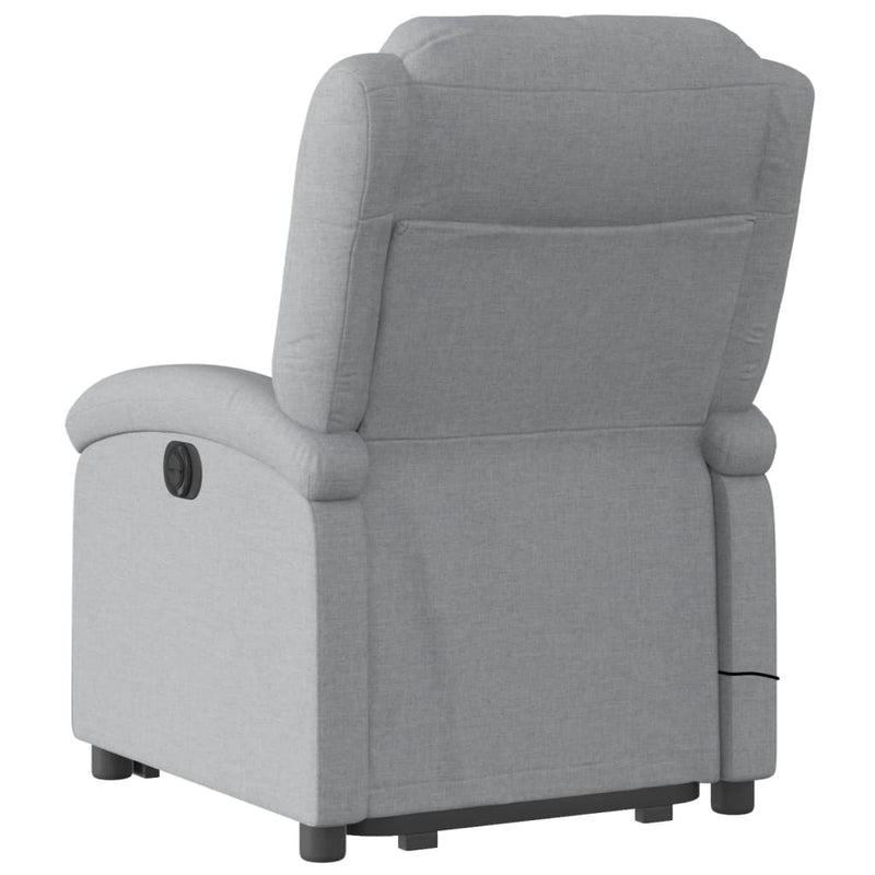 vidaXL Stand up Massage Recliner Chair Light Grey Fabric