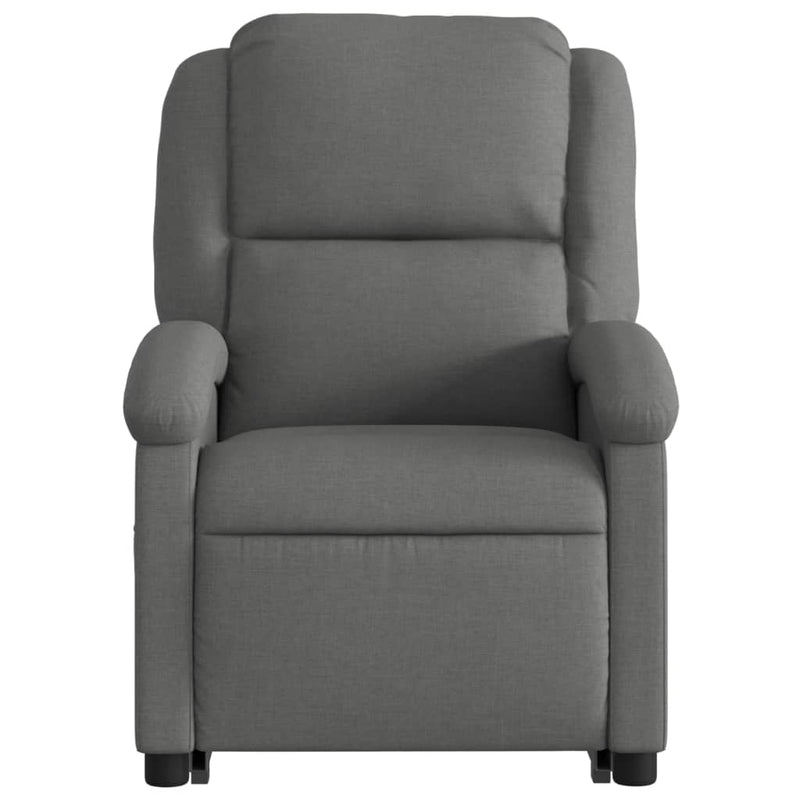 vidaXL Stand up Massage Recliner Chair Dark Grey Fabric