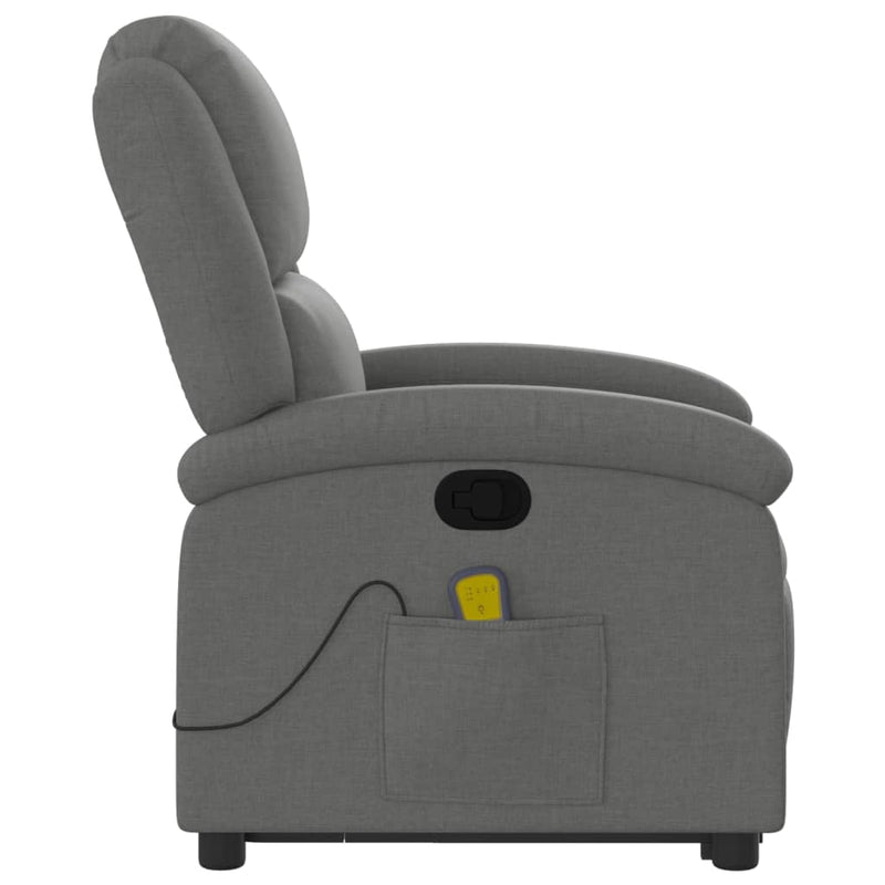 vidaXL Stand up Massage Recliner Chair Dark Grey Fabric