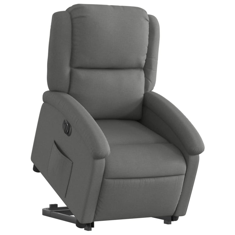 vidaXL Electric Stand up Recliner Chair Dark Grey Fabric