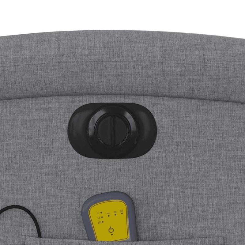 vidaXL Electric Stand up Massage Recliner Chair Light Grey Fabric