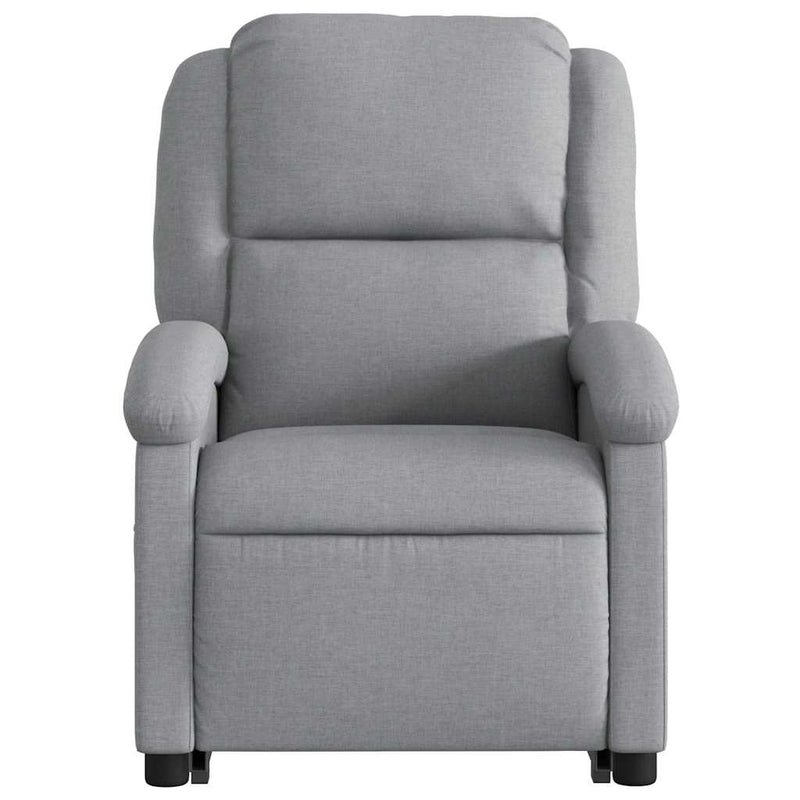 vidaXL Electric Stand up Massage Recliner Chair Light Grey Fabric