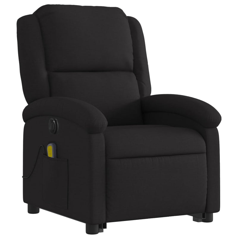 vidaXL Electric Stand up Massage Recliner Chair Black Fabric