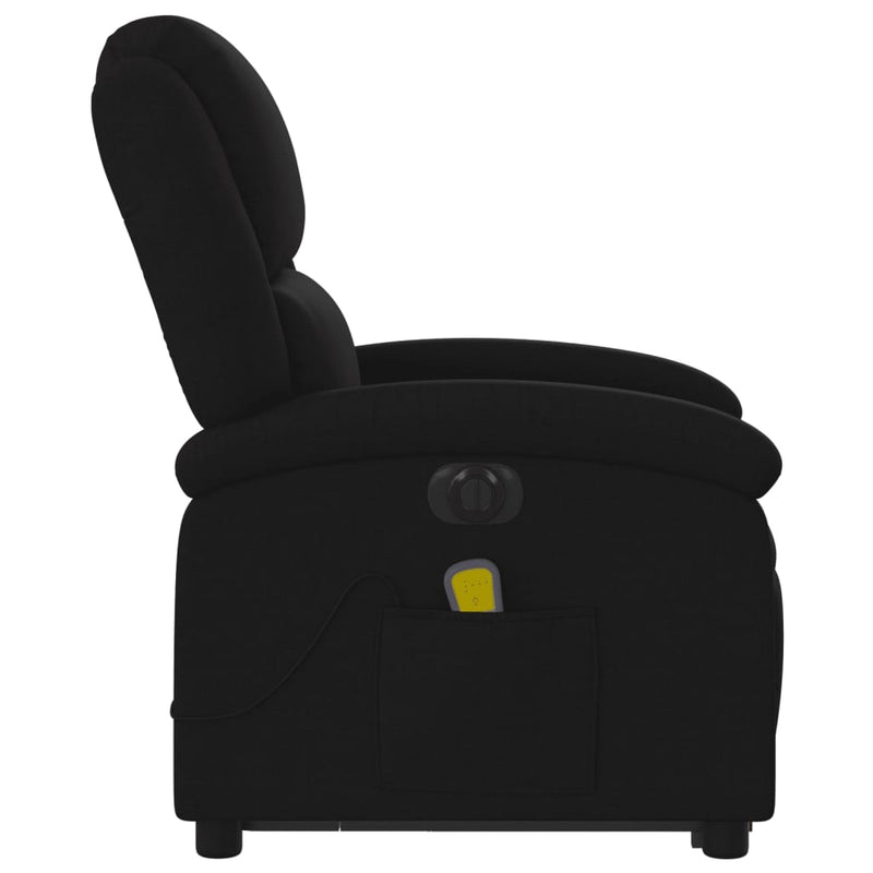 vidaXL Electric Stand up Massage Recliner Chair Black Fabric