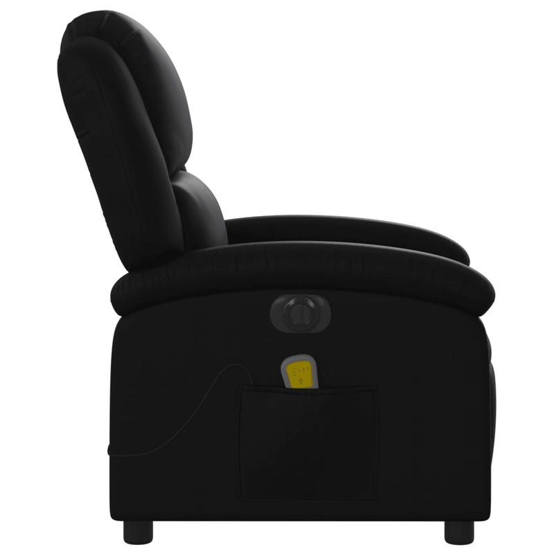 vidaXL Electric Massage Recliner Chair Black Faux Leather