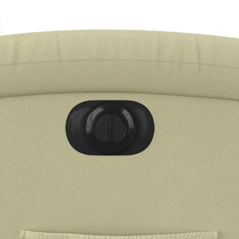 Electric Recliner Chair Cream Real Leather