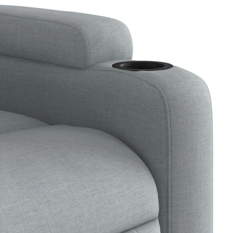 vidaXL Massage Recliner Chair Light Grey Fabric