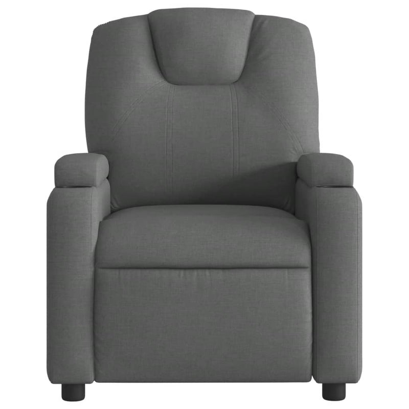 vidaXL Massage Recliner Chair Dark Grey Fabric