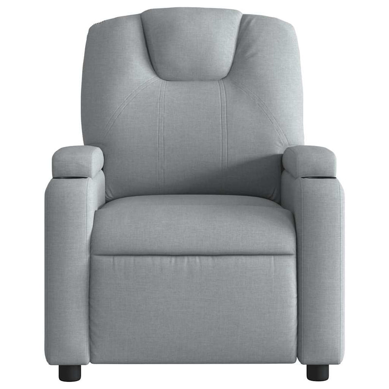 vidaXL Electric Massage Recliner Chair Light Grey Fabric