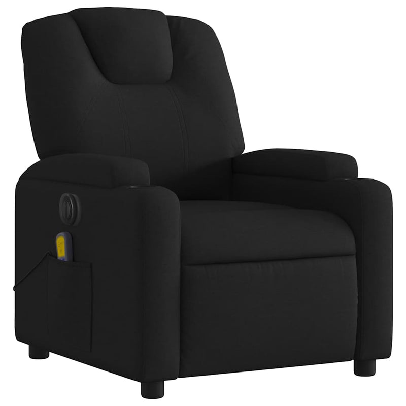 vidaXL Electric Massage Recliner Chair Black Fabric