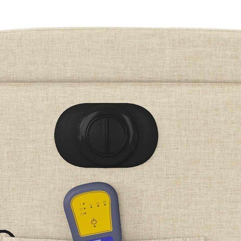Electric Massage Recliner Chair Cream Fabric