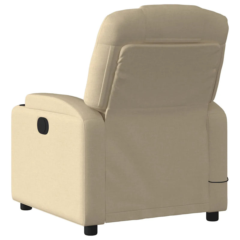 Electric Massage Recliner Chair Cream Fabric