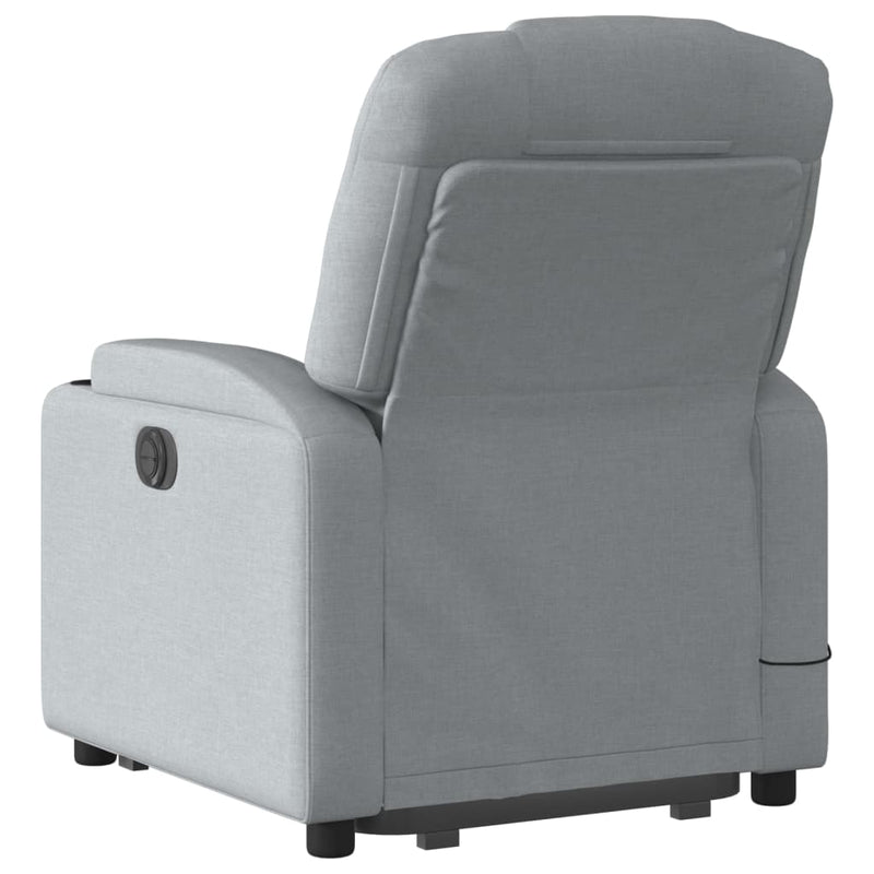 vidaXL Stand up Massage Recliner Chair Light Grey Fabric