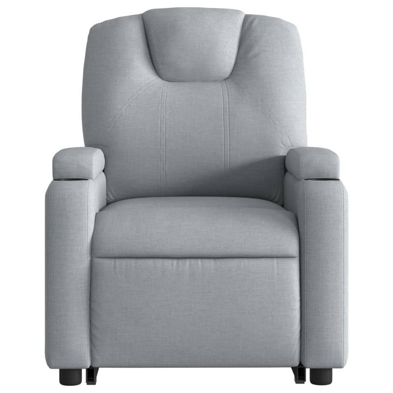 vidaXL Stand up Massage Recliner Chair Light Grey Fabric