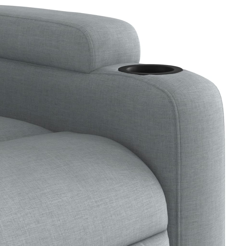 vidaXL Stand up Massage Recliner Chair Light Grey Fabric