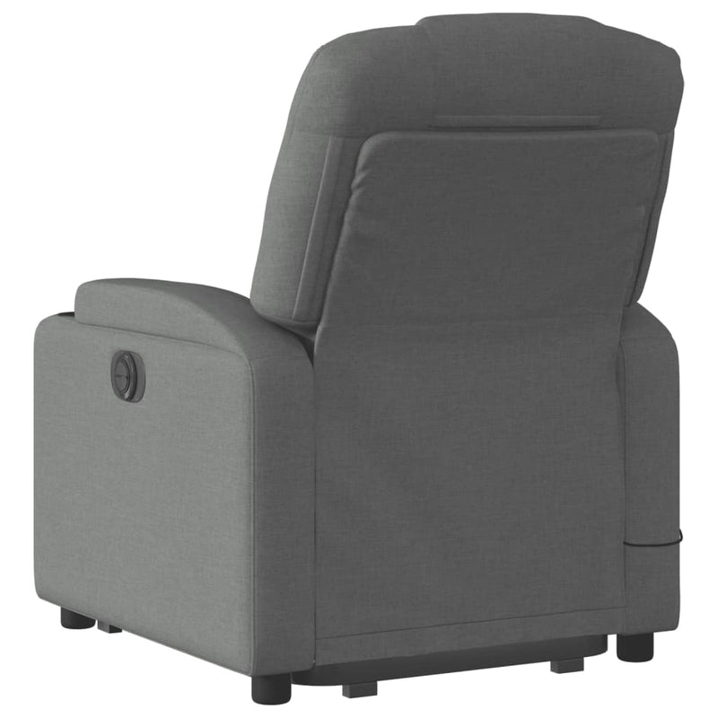 vidaXL Stand up Massage Recliner Chair Dark Grey Fabric