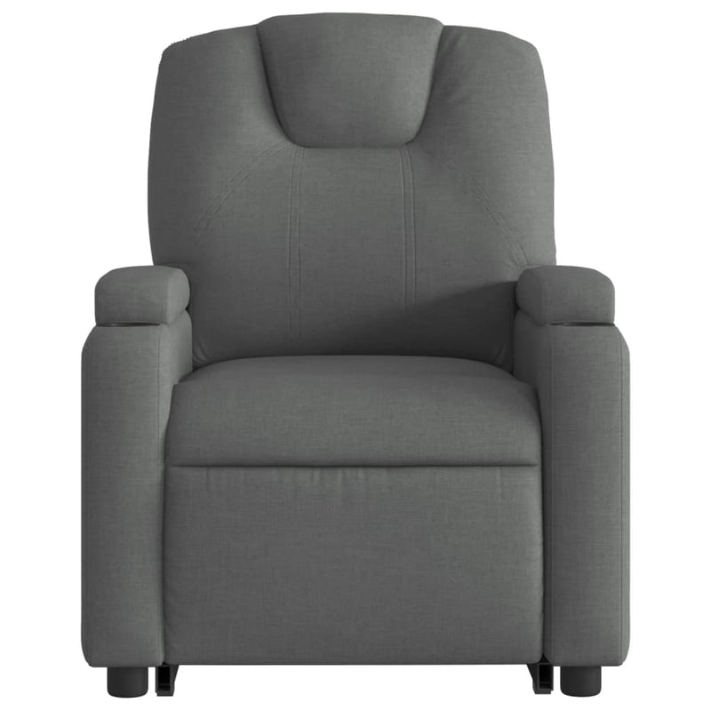 vidaXL Stand up Massage Recliner Chair Dark Grey Fabric