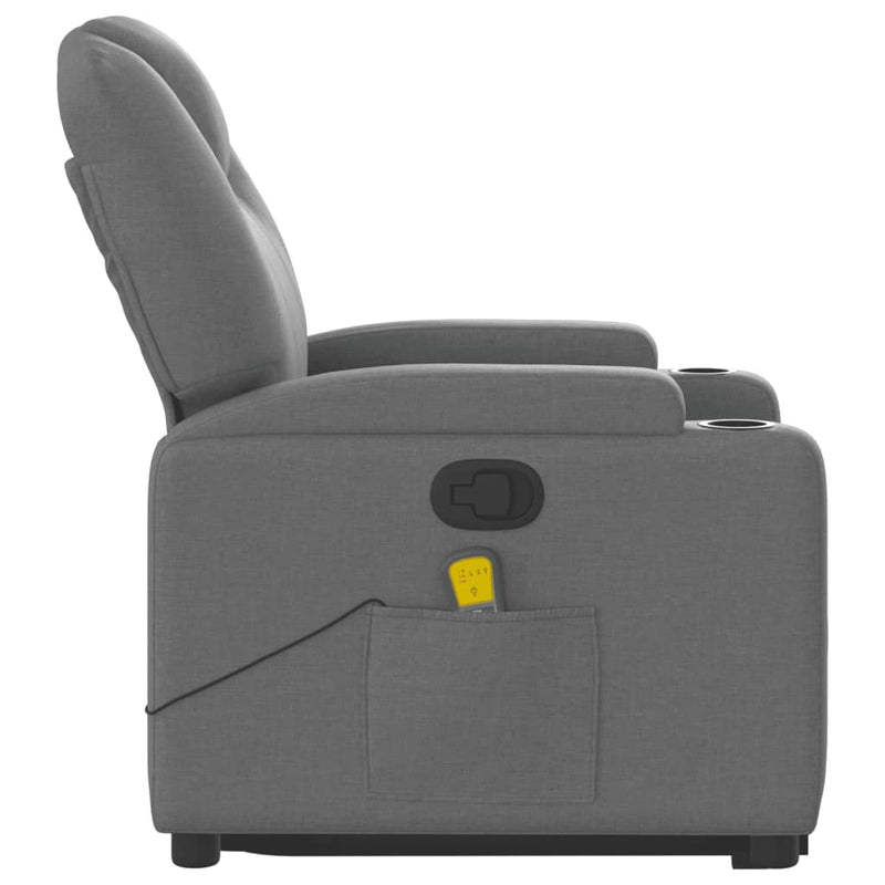 vidaXL Stand up Massage Recliner Chair Dark Grey Fabric