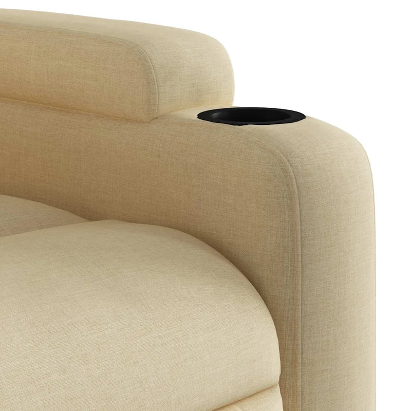 Stand up Massage Recliner Chair Cream Fabric
