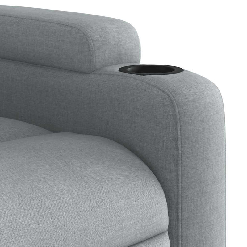 vidaXL Electric Stand up Massage Recliner Chair Light Grey Fabric