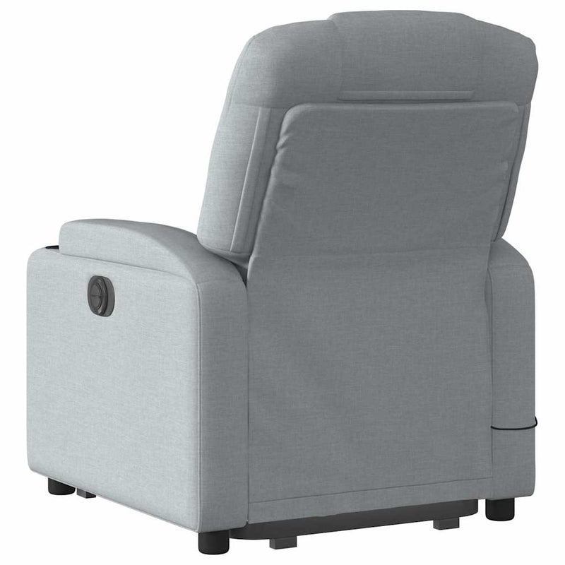 vidaXL Electric Stand up Massage Recliner Chair Light Grey Fabric