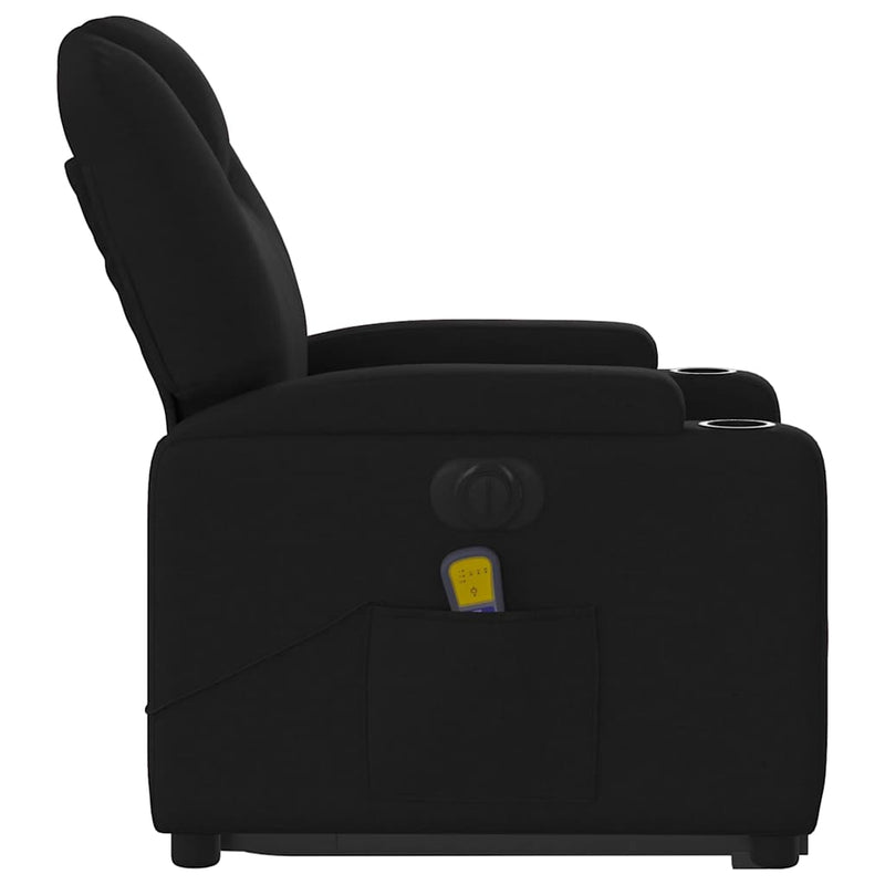 vidaXL Electric Stand up Massage Recliner Chair Black Fabric