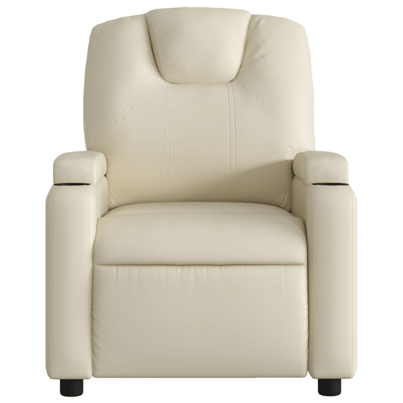 vidaXL Electric Massage Recliner Chair Cream Faux Leather