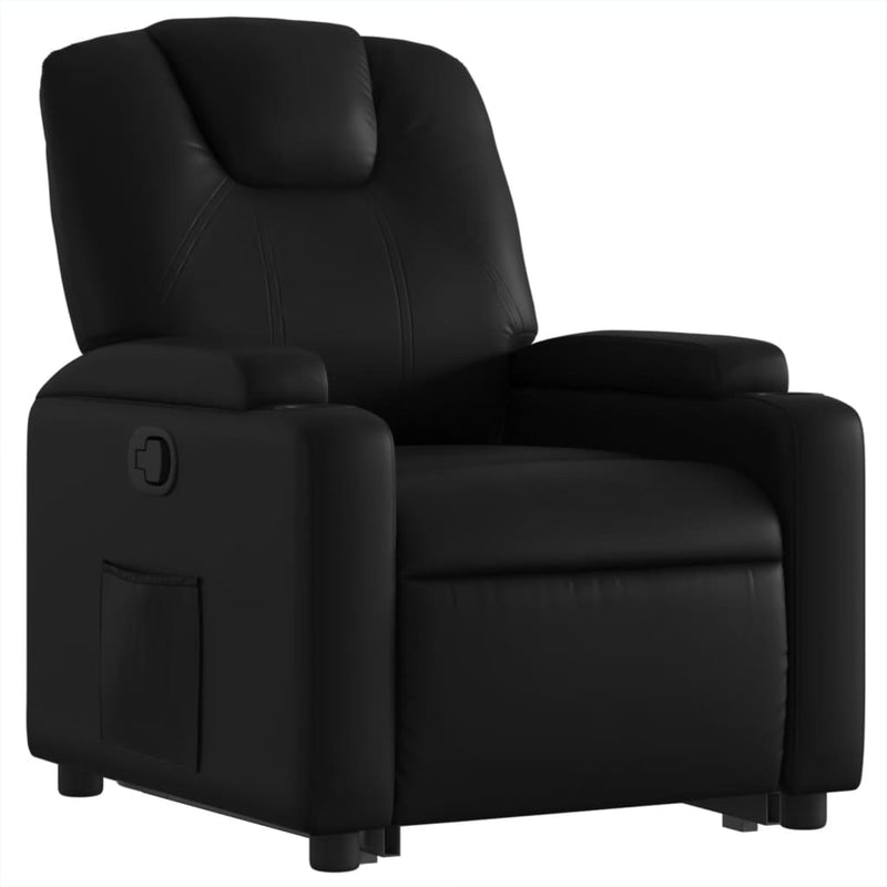 vidaXL Stand up Recliner Chair Black Faux Leather