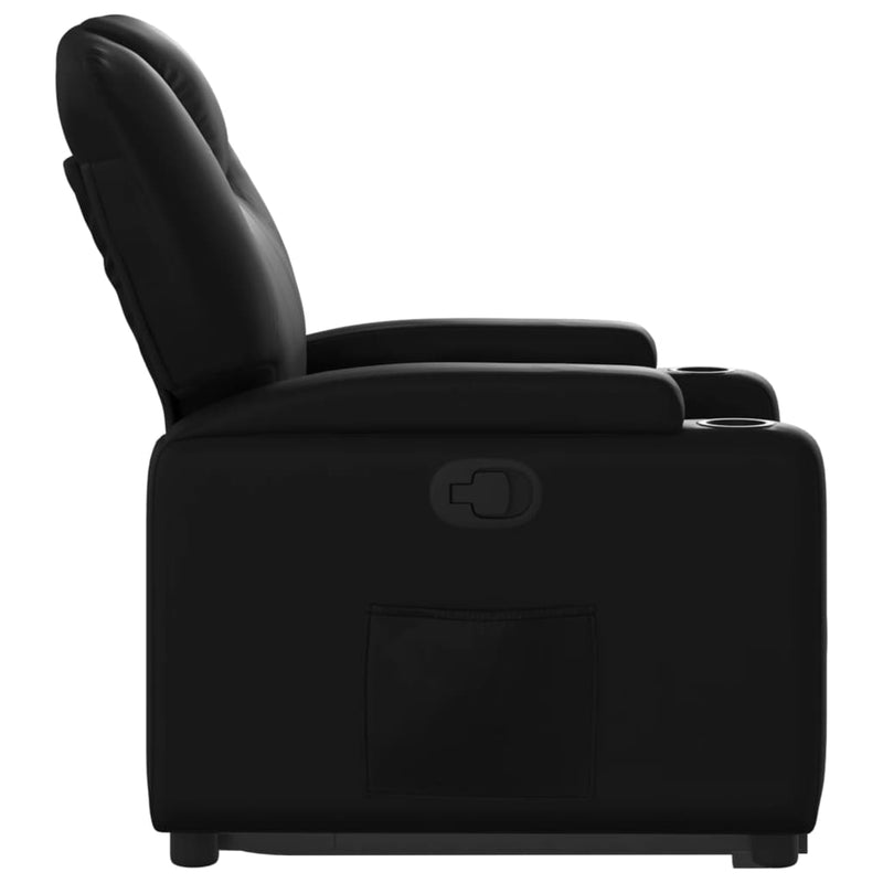 vidaXL Stand up Recliner Chair Black Faux Leather