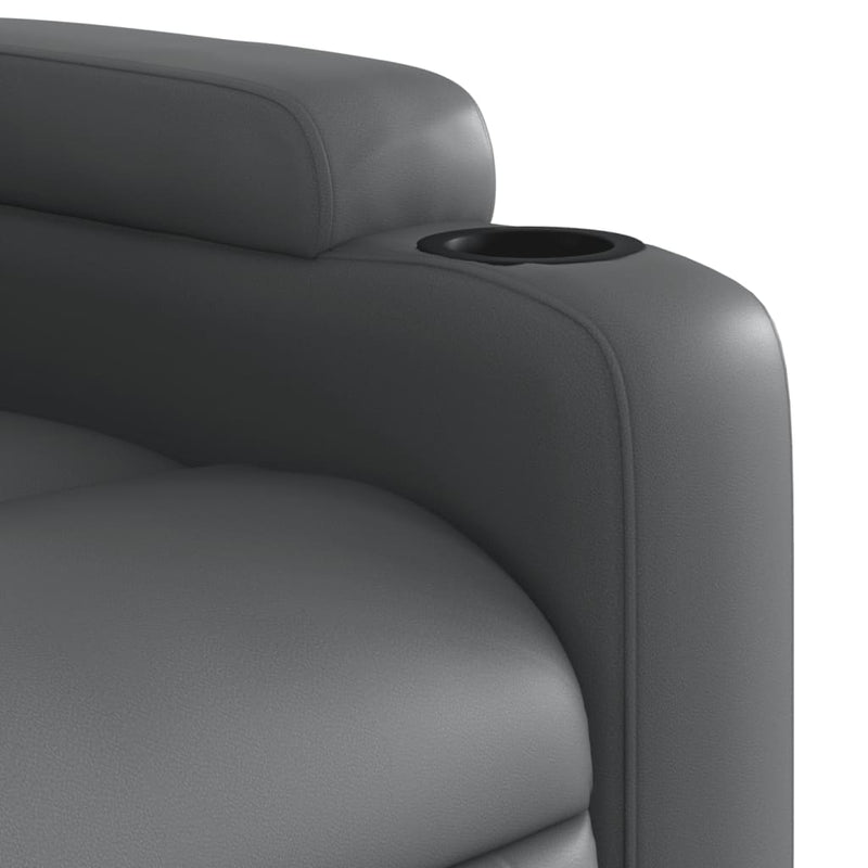 vidaXL Stand up Massage Recliner Chair Grey Faux Leather
