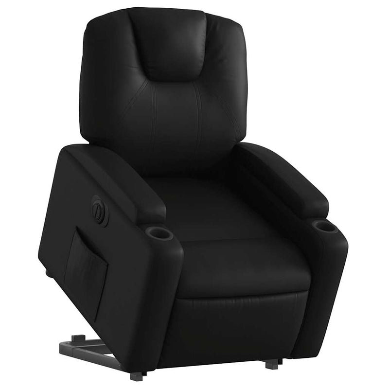 vidaXL Electric Stand up Recliner Chair Black Faux Leather