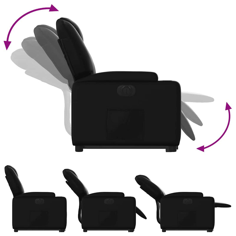 vidaXL Electric Stand up Recliner Chair Black Faux Leather