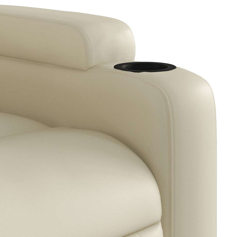 vidaXL Electric Stand up Massage Recliner Chair Cream Faux Leather