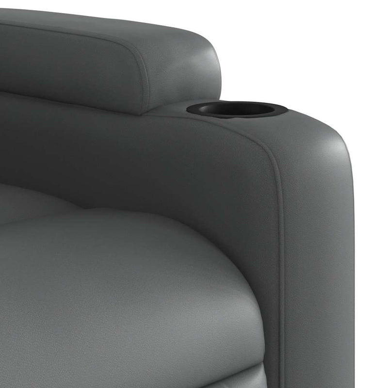 vidaXL Electric Stand up Massage Recliner Chair Grey Faux Leather