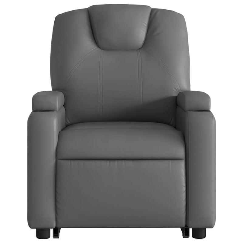 vidaXL Electric Stand up Massage Recliner Chair Grey Faux Leather