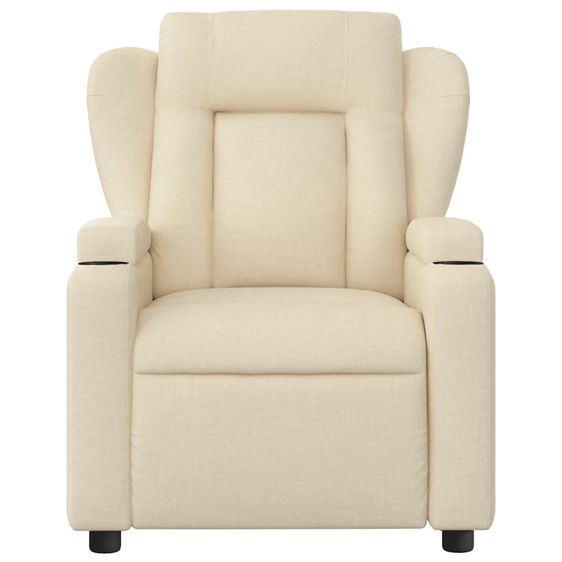 Massage Recliner Chair Cream Fabric