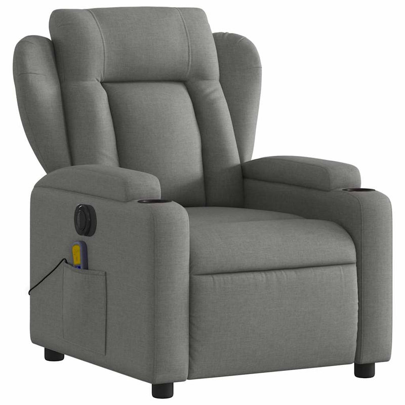 vidaXL Electric Massage Recliner Chair Dark Grey Fabric