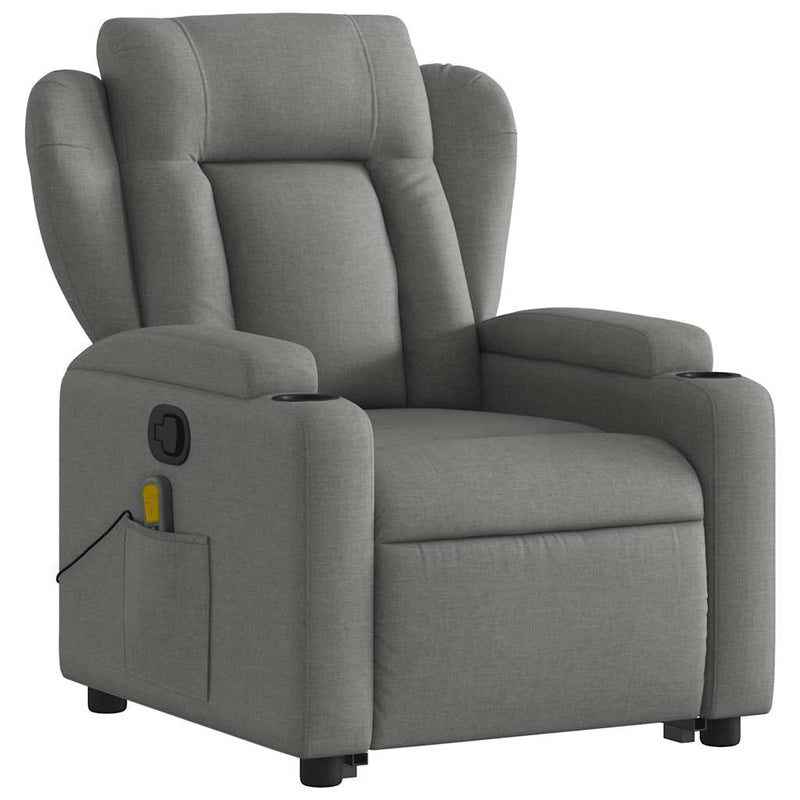 vidaXL Stand up Massage Recliner Chair Dark Grey Fabric
