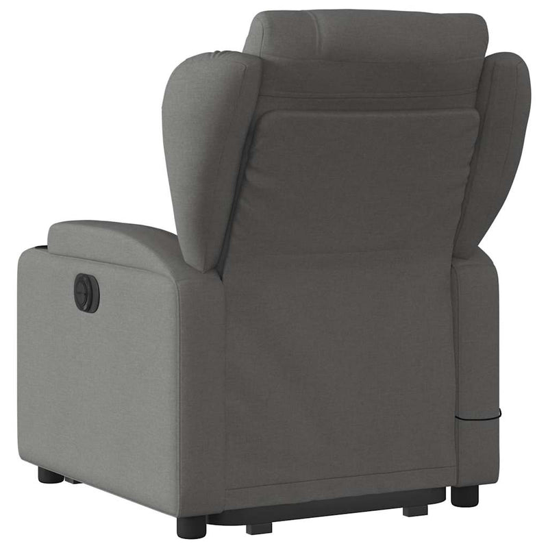 vidaXL Stand up Massage Recliner Chair Dark Grey Fabric