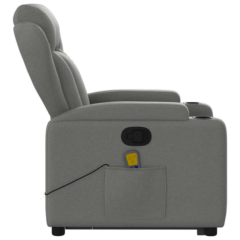 vidaXL Stand up Massage Recliner Chair Dark Grey Fabric