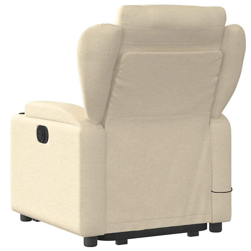 Stand up Massage Recliner Chair Cream Fabric